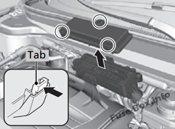 Acura RDX Sicherungskasten im Motorraum Sicherungsdiagramm