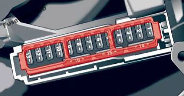 Sicherungskastendiagramm (Cockpit auf der Fahrerseite): Audi A4 / S4 (B9 / 8W; 2017)