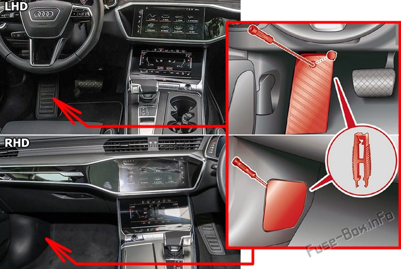 Audi A7/S7 4K8 Sicherungskasten im Innenraum Sicherungsdiagramm