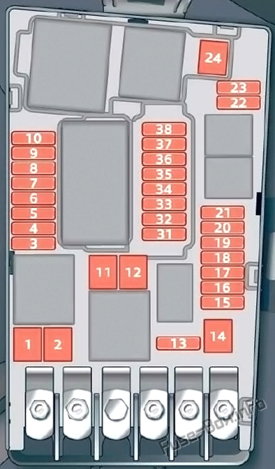 Audi Q3 F3 Sicherungskasten im Motorraum Sicherungsdiagramm