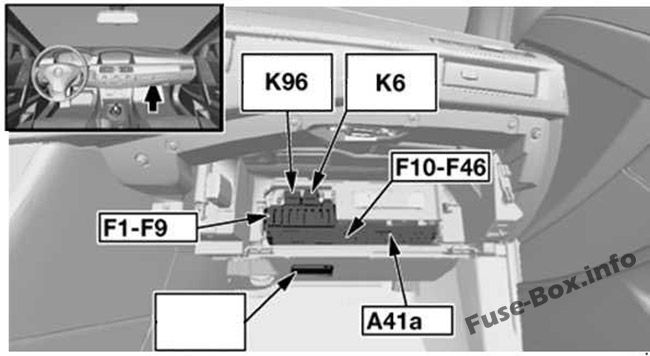 BMW 5er E60/E61 Sicherungskasten im Innenraum Sicherungsdiagramm