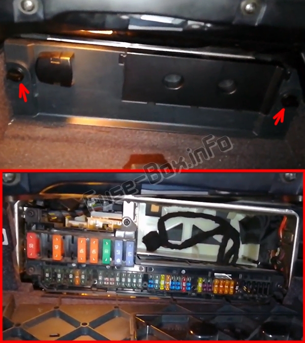 BMW 5er E60/E61 Sicherungskasten im Innenraum Position