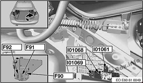 BMW 5er E60/E61 Sicherungskasten im Kofferraum Sicherungsdiagramm