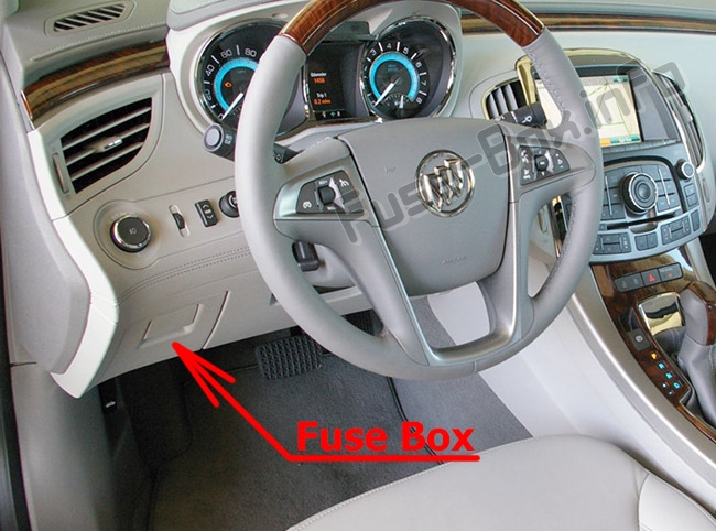 Position des Sicherungskastens im Fahrgastraum: Buick LaCrosse (2010-2016)