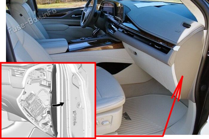 Cadillac Escalade Sicherungskasten im Innenraum Sicherungsdiagramm
