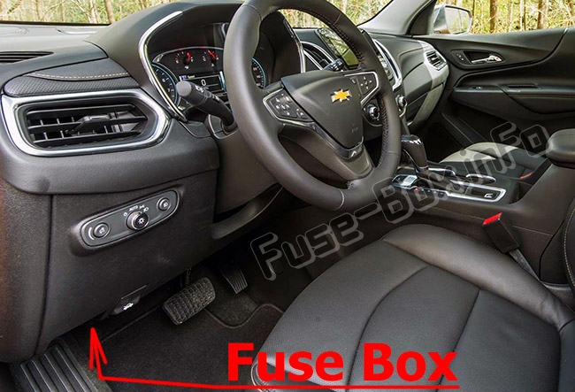 Position des Sicherungskastens im Fahrgastraum: Chevrolet Equinox