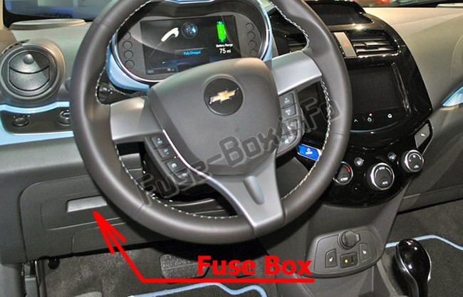 Position des Sicherungskastens im Fahrgastraum: Chevrolet Spark (M300; 2010-2015)