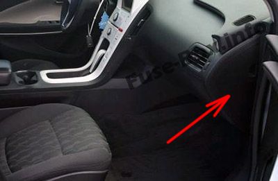 Chevrolet Volt Sicherungskasten im Innenraum Sicherungsdiagramm