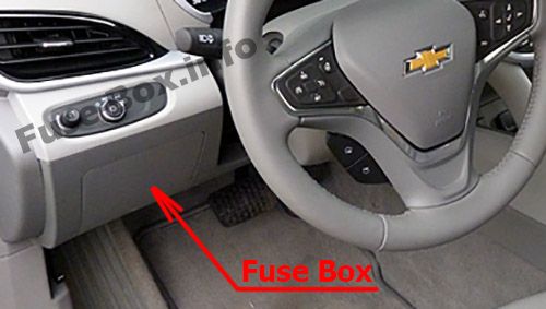 Chevrolet Volt Sicherungskasten im Innenraum Sicherungsdiagramm