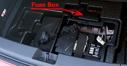 Chevrolet Volt Sicherungskasten im Kofferraum Sicherungsdiagramm