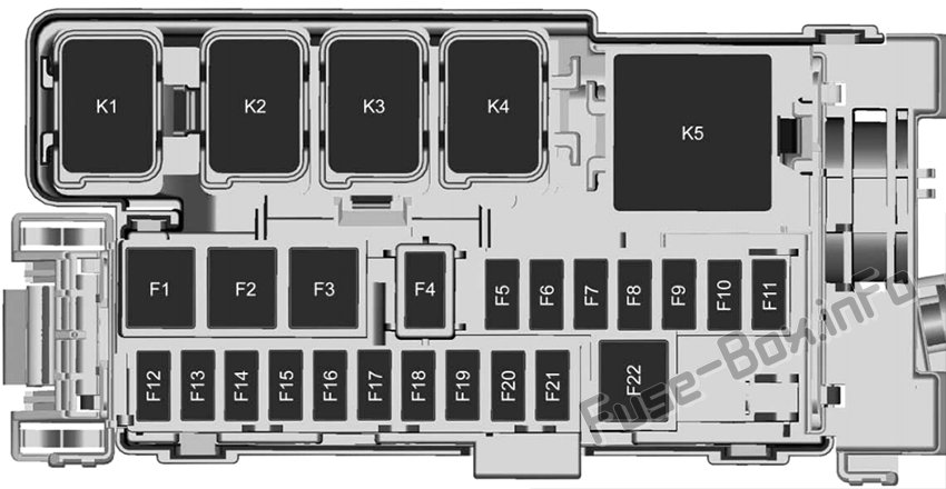 Chevrolet Volt Sicherungskasten im Kofferraum Sicherungsdiagramm