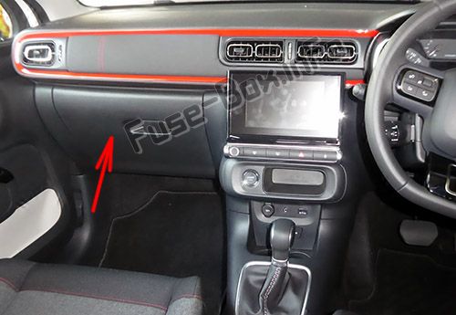 Citroën C3 Sicherungskasten im Innenraum Sicherungsdiagramm