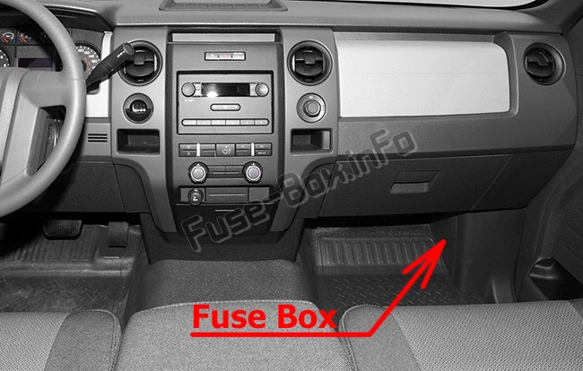 Position des Sicherungskastens im Fahrgastraum: Ford F-150 (2009-2014)