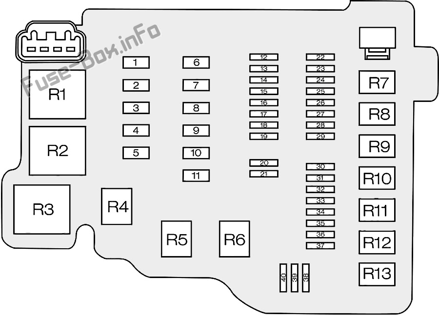 Ford Transit Courier Sicherungskasten im Motorraum Sicherungsdiagramm
