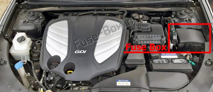 Lage der Sicherungen im Motorraum: Hyundai Azera (HG; 2011-2017)