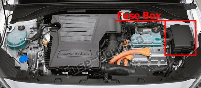 Hyundai Ioniq Hybrid Sicherungskasten im Motorraum Sicherungsdiagramm