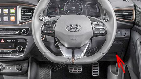 Hyundai Ioniq Electric Sicherungskasten im Innenraum Sicherungsdiagramm