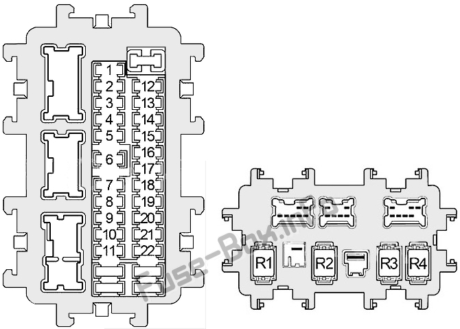 Infiniti EX35/EX37 Sicherungskasten im Innenraum Sicherungsdiagramm