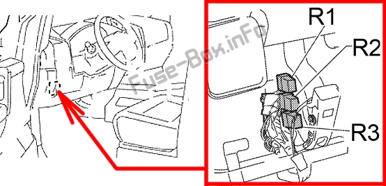 Infiniti QX56 JA60 Sicherungskasten im Innenraum Sicherungsdiagramm