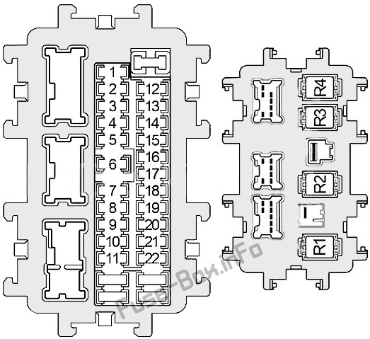 Infiniti QX56 / QX80 Z62 Sicherungskasten im Innenraum Sicherungsdiagramm