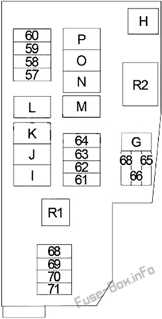 Infiniti QX60, JX35 Sicherungskasten im Motorraum Sicherungsdiagramm