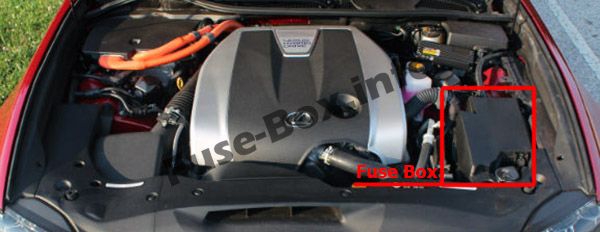 Lage der Sicherungen im Motorraum: Lexus GS 450h (2013-2017)