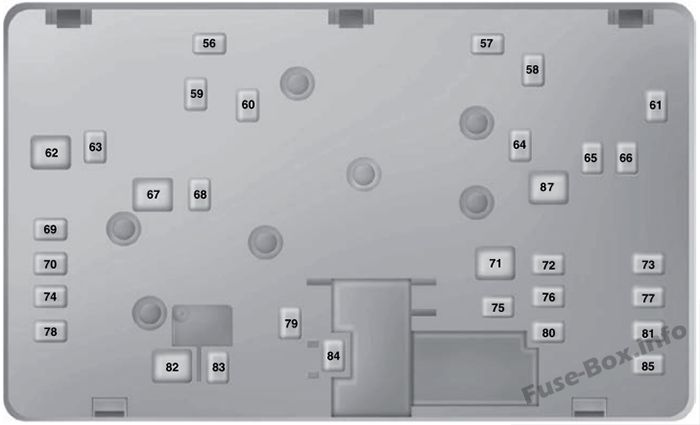 Diagramm Sicherungskasten unter der Motorhaube (unten): Lincoln MKZ (2016)