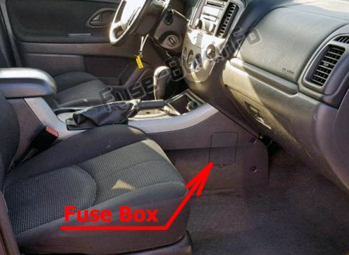 Position des Sicherungskastens im Fahrgastraum: Mazda Tribute (2005-2007)
