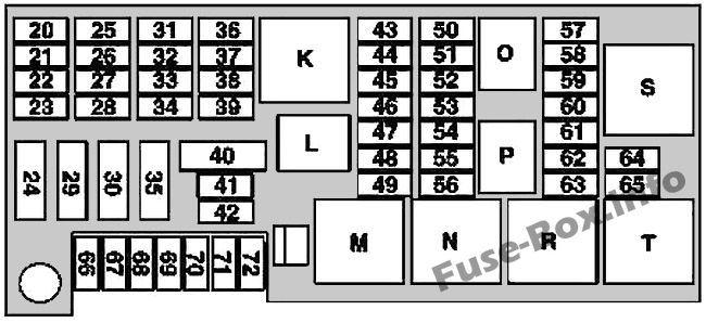 Kofferraum-Sicherungskasten-Diagramm (bis 31.05.2006): Mercedes-Benz M-Klasse (2006-2011)
