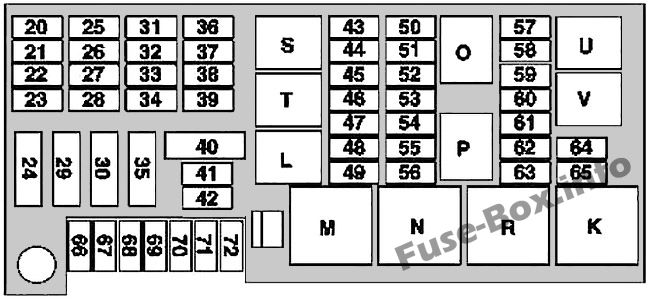 Kofferraum-Sicherungskasten-Diagramm (Stand 01.06.2006): Mercedes-Benz M-Klasse (2006-2011)