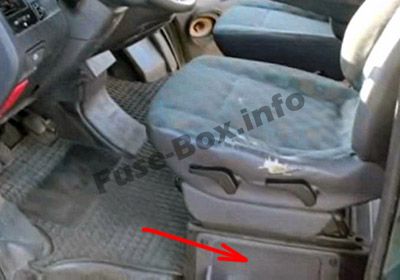 Sicherungskasten unter dem Fahrersitz (Standort): Mercedes-Benz Vito (1996-2003)