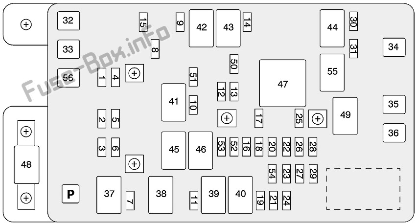 Oldsmobile Bravada Sicherungskasten im Motorraum Sicherungsdiagramm