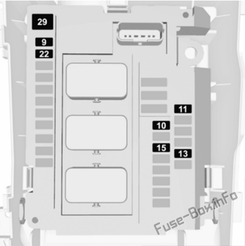 Opel / Vauxhall Grandland X Sicherungskasten im Motorraum Sicherungsdiagramm