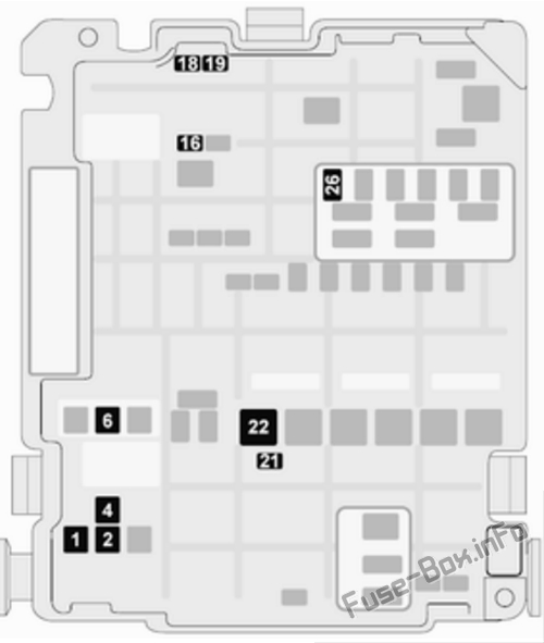 Opel / Vauxhall Grandland X Sicherungskasten im Motorraum Sicherungsdiagramm