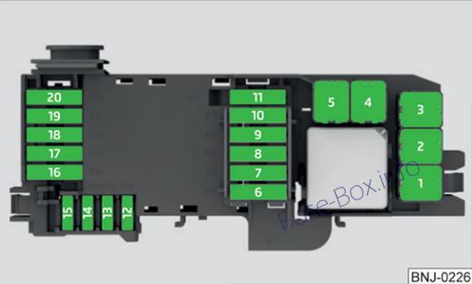 Sicherungsdiagramm unter der Haube: SEAT Toledo (2016)