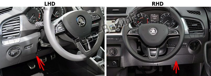 Position des Sicherungskastens im Fahrgastraum: Skoda Fabia (2015-2019- ..)