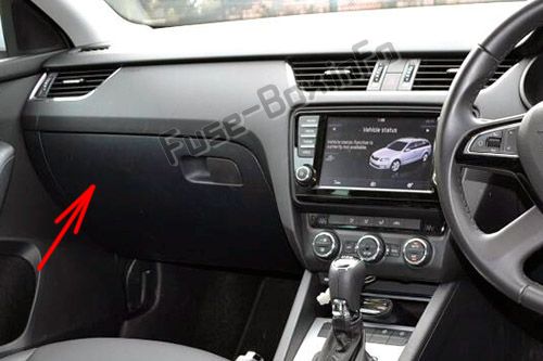 Position des Sicherungskastens im Fahrgastraum: Skoda Octavia (2013-2016)