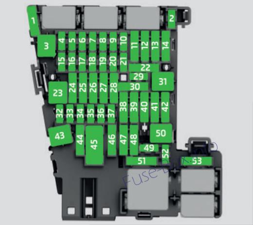 Sicherungsdiagramm der Instrumententafel: Skoda Superb (2016)