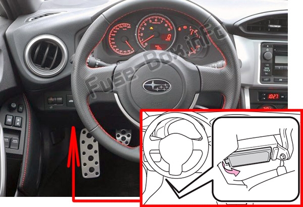 Position des Sicherungskastens im Fahrgastraum: Subaru BRZ (2013-2019)