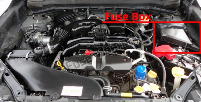 Lage der Sicherungen im Motorraum: Subaru Forester (SJ; 2013-2018)