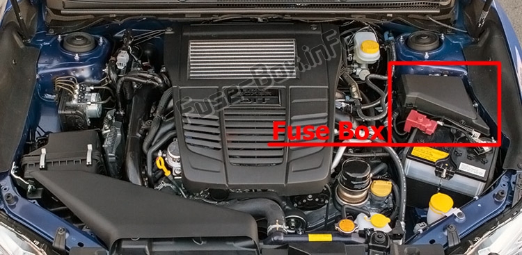 Position des Sicherungskastens im Motorraum: Subaru WRX (2015-2018…)