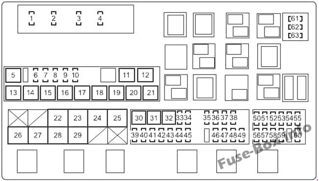 Toyota Land Cruiser 200/J200/V8 Sicherungskasten im Motorraum Sicherungsdiagramm