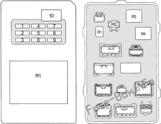 Schaltplan Sicherungskasten Instrumententafel (Typ 1): Toyota Land Cruiser Prado (90/J90; 1996, 1997, 1998, 1999, 2000, 2001, 2002)