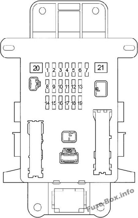 Toyota RAV4 XA20 Sicherungskasten im Innenraum Sicherungsdiagramm